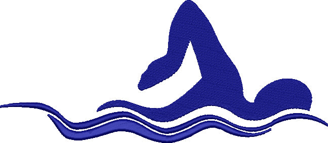 Swimmer and big waves Filled Machine Embroidery Digitized Design Pattern