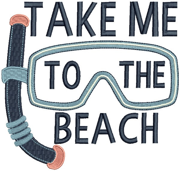 Take Me To The Beach Snorkeling Filled Machine Embroidery Design Digitized Pattern