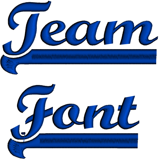 Team Font Machine Embroidery Script Upper and Lower Case 1 2 3 inches