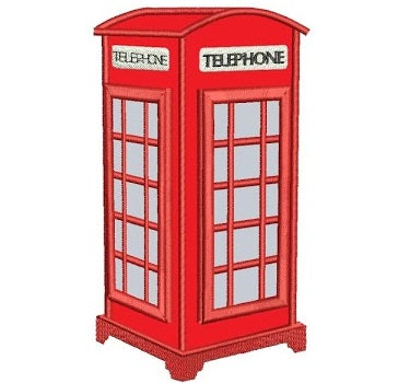 Telephone Booth Applique Machine Embroidery Design Digitized Pattern