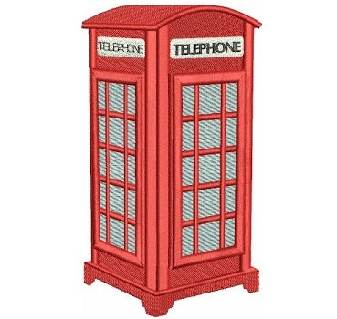 Telephone Booth Filled Machine Embroidery Design Digitized Pattern