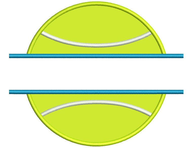 Tennis Ball Split Applique Machine Embroidery Digitized Design Pattern