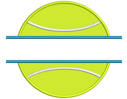 Tennis Ball Split Applique Machine Embroidery Digitized Design Pattern