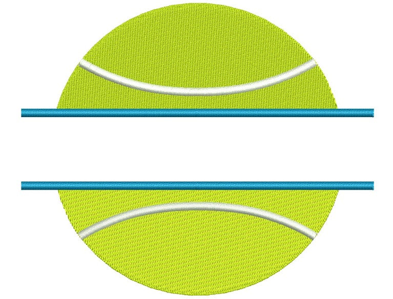 Tennis Ball Split Fill Machine Embroidery Digitized Design Pattern