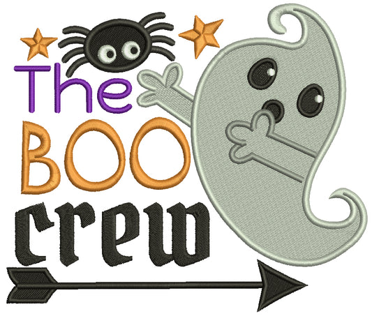 The Boo Crew Ghost Halloween Filled Machine Embroidery Design Digitized Pattern