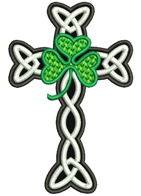 The Cross and Shamrock Applique Machine Embroidery Digitized Design Pattern