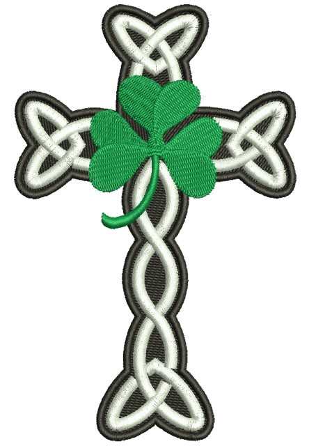 The Cross and Shamrock Filled Machine Embroidery Digitized Design Pattern