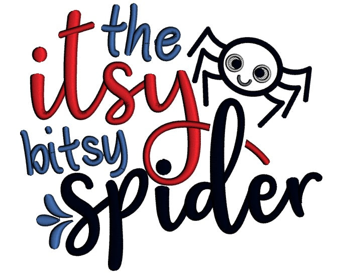 The Itsy Bitsy Spider Applique Machine Embroidery Design Digitized Pattern