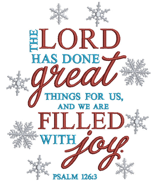 The Lord Has Done Great Things Filled Machine Embroidery Design Digitized Pattern
