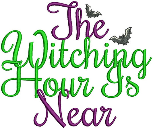 The Witching Hour Is Near Halloween Filled Machine Embroidery Design Digitized Pattern