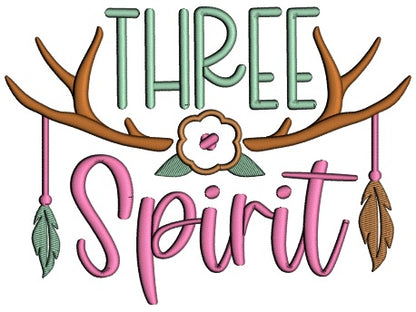 Three Spirit Antlers Applique Machine Embroidery Design Digitized Pattern