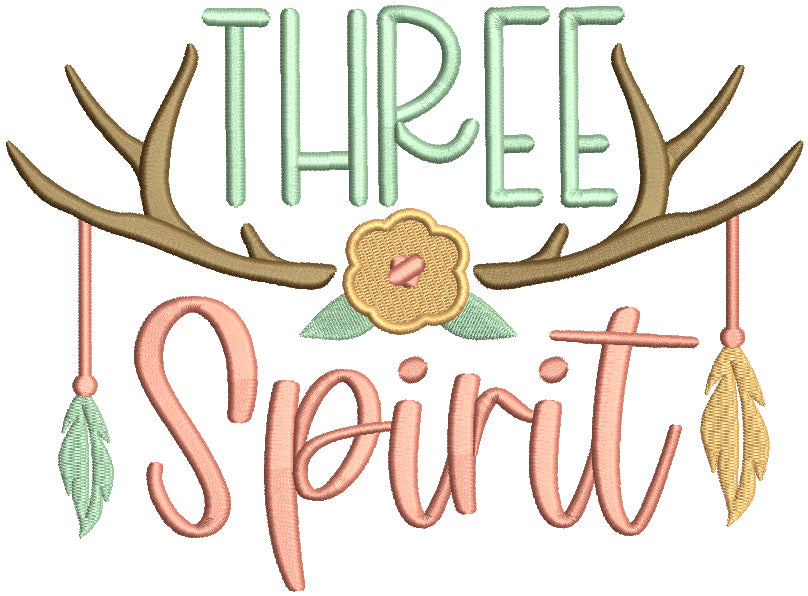 Three Spirit Antlers Filled Machine Embroidery Design Digitized Pattern