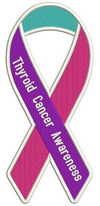 Thyroid Cancer Awareness Ribbon Filled Machine Embroidery Design Digitized Pattern