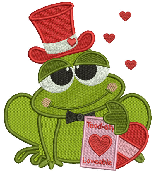 Toad Ally Loveable Frog Wearing Hat Filled Machine Embroidery Digitized Design Pattern