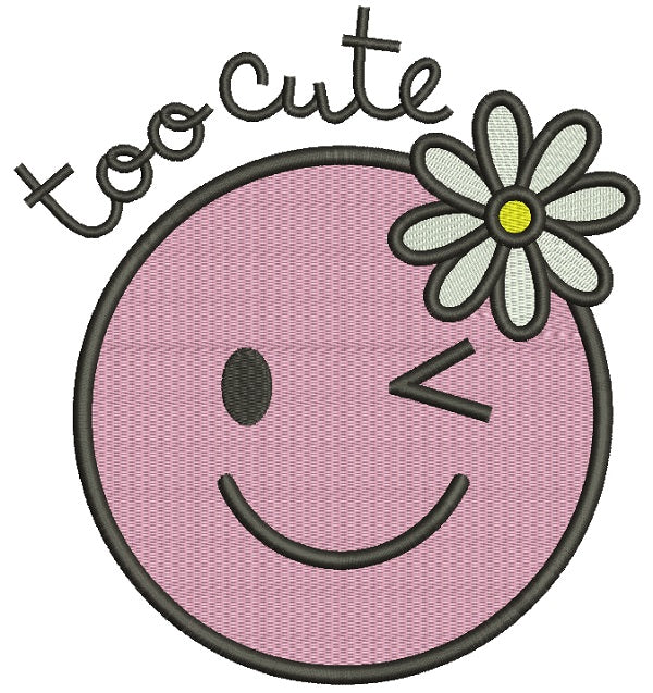 Too Cute Smiley Face Filled Machine Embroidery Design Digitized Pattern