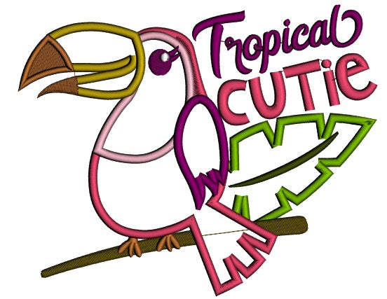 Toucan Bird Tropical Cutie Applique Machine Embroidery Design Digitized Pattern