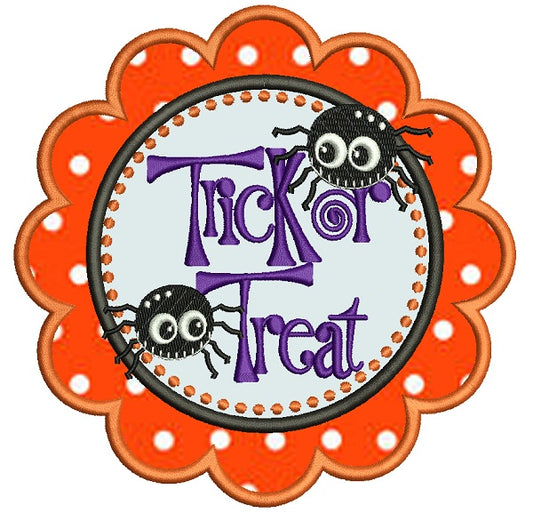 Trick or Treat Halloween Applique Machine Embroidery Design Digitized Pattern