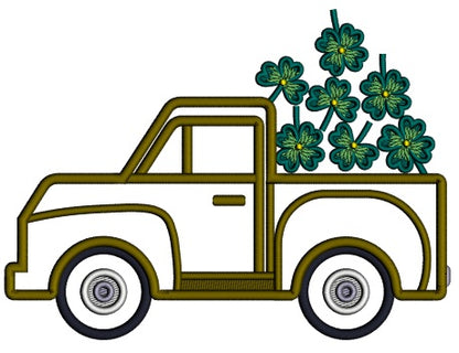 Truck Filled With Shamrocks St.Patrick's Day Applique Machine Embroidery Design Digitized Pattern