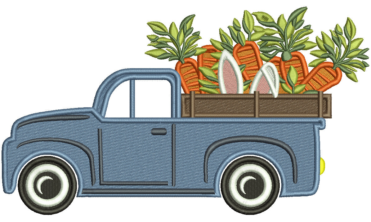 Truck Full Of Carrots Easter Filled Machine Embroidery Design Digitized Pattern