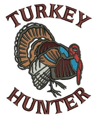 Turkey Hunter Machine Embroidery Digitized Design Pattern- Instant Download - 4x4 ,5x7,6x10