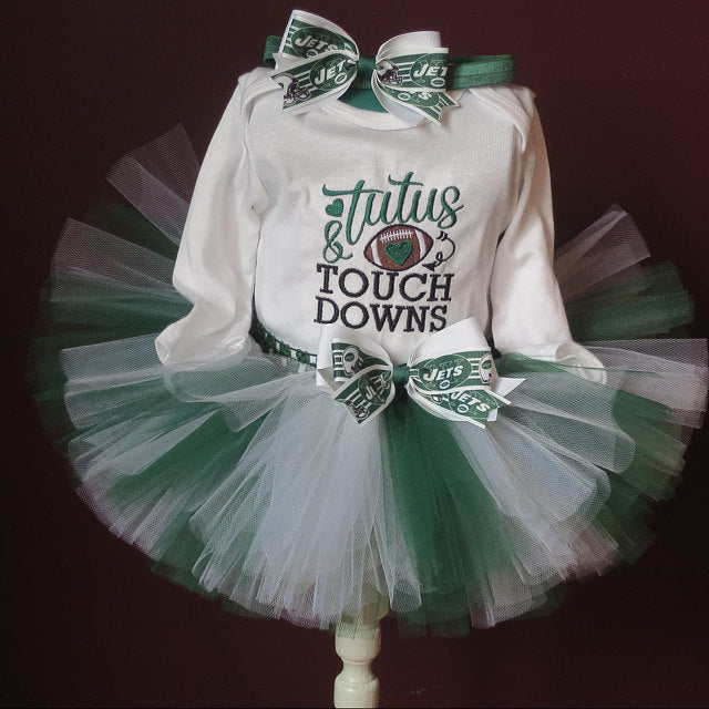 Tutus and Touchdown Football Filled Machine Embroidery Digitized Design Pattern