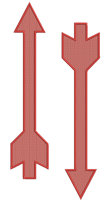 Two Arrows Filled Machine Embroidery Digitized Design Pattern