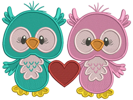 Two Cute On Love With a Big Heart Filled Valentine's Day Machine Embroidery Design Digitized Pattern