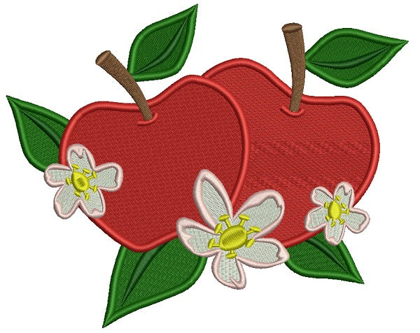 Two apples Filled Machine Embroidery Design Digitized Pattern ...
