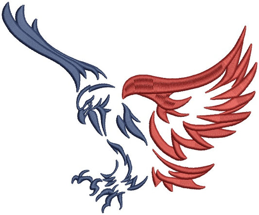 USA Eagle Patriotic Filled Machine Embroidery Design Digitized Pattern
