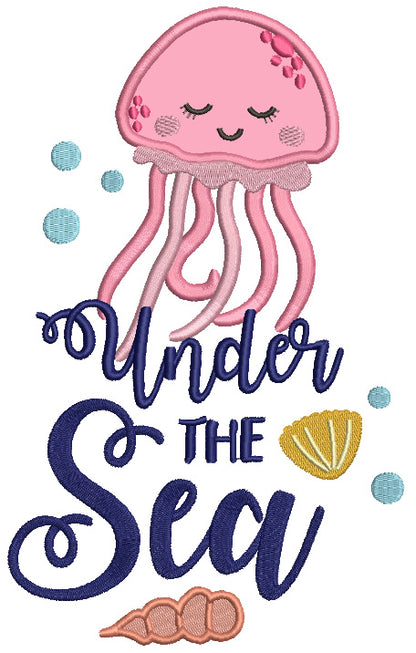 Under The Sea Cute Octopus Applique Machine Embroidery Design Digitized Pattern