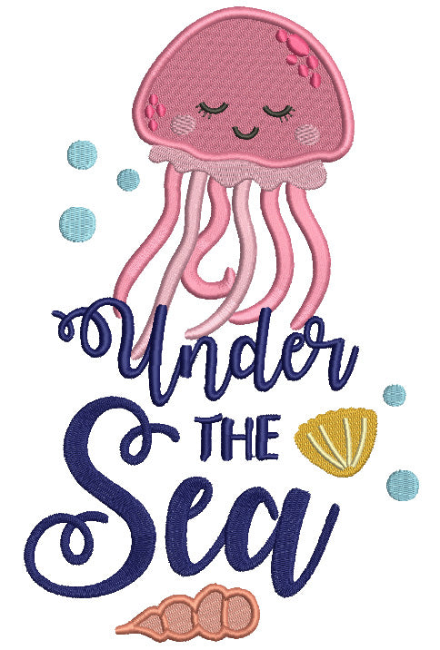 Under The Sea Cute Octopus Filled Machine Embroidery Design Digitized Pattern