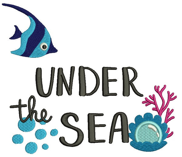 Under The Sea Fish Filled Machine Embroidery Design Digitized Pattern