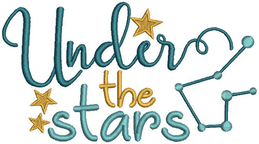 Under The Stars Filled Machine Embroidery Design Digitized Pattern