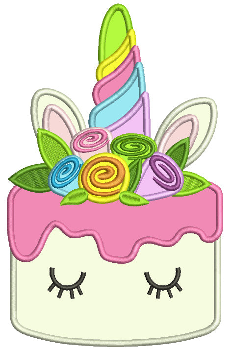 Unicorn Cacke Filled Applique Embroidery Design Digitized Pattern