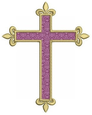 Victorian Cross Applique Machine Embroidery Digitized Design Pattern - Instant Download - 4x4 , 5x7, 6x10