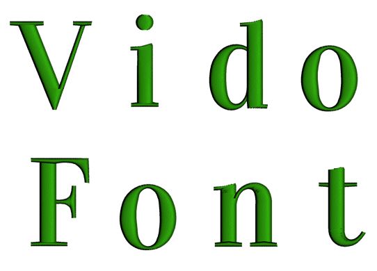 Vido Font Machine Embroidery Script Upper and Lower Case 1 2 3 inches