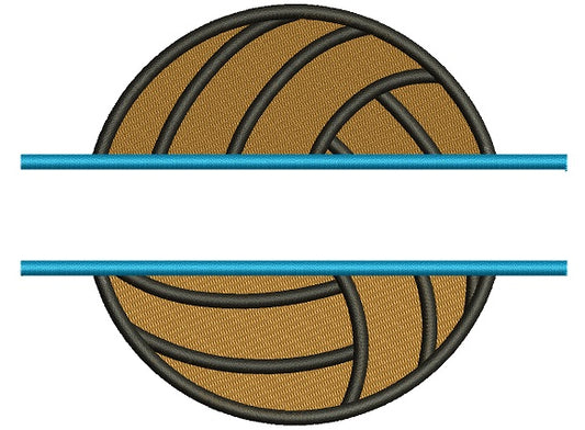Volleyball Sports Split Filled Machine Embroidery Digitized Design Pattern