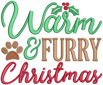 Warm And Furry Christmas Dog Paw Applique Machine Embroidery Design Digitized Pattern