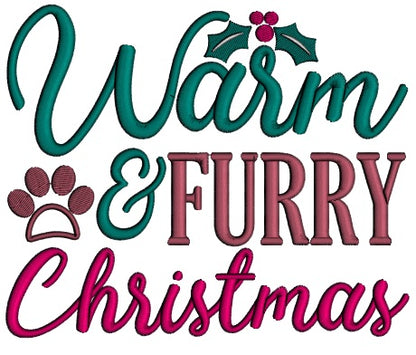 Warm And Furry Christmas Dog Paw Applique Machine Embroidery Design Digitized Pattern