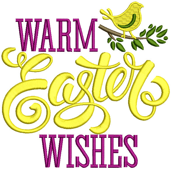 Warm Easter Wishes Filled Machine Embroidery Design Digitized Pattern
