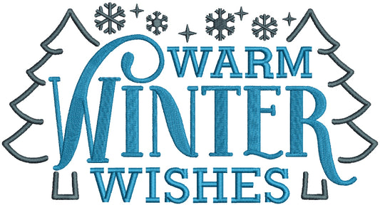Warm Winter Wishes Christmas Filled Machine Embroidery Design Digitized Pattern