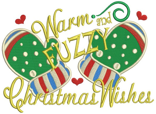 Warm and Fuzzy Christmas Wishes Filled Machine Embroidery Digitized Design Pattern