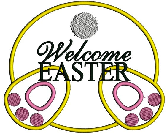 Welcome Easter Applique Machine Embroidery Design Digitized Pattern