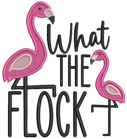 What The Flock Flamingo Filled Machine Embroidery Design Digitized Pattern