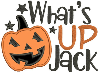 What's Up Jack Halloween Pumpkin Applique Machine Embroidery Design Digitized Pattern