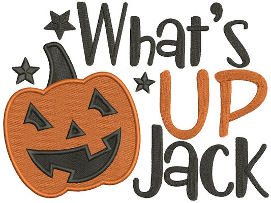 What's Up Jack Halloween Pumpkin Filled Machine Embroidery Design Digitized Pattern