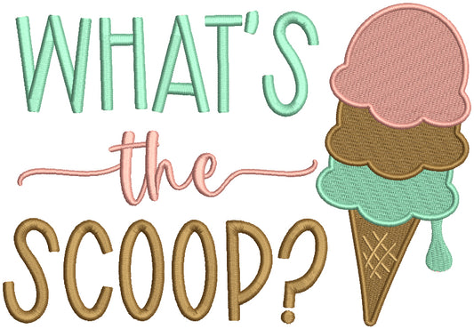 What's the Scoop Ice Cream Filled Machine Embroidery Design Digitized Pattern
