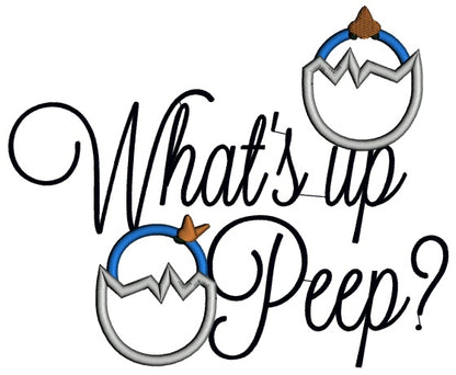 Whats Up Peep Easter Applique Machine Embroidery Design Digitized Pattern