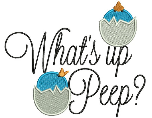 Whats Up Peep Easter Filled Machine Embroidery Design Digitized Pattern