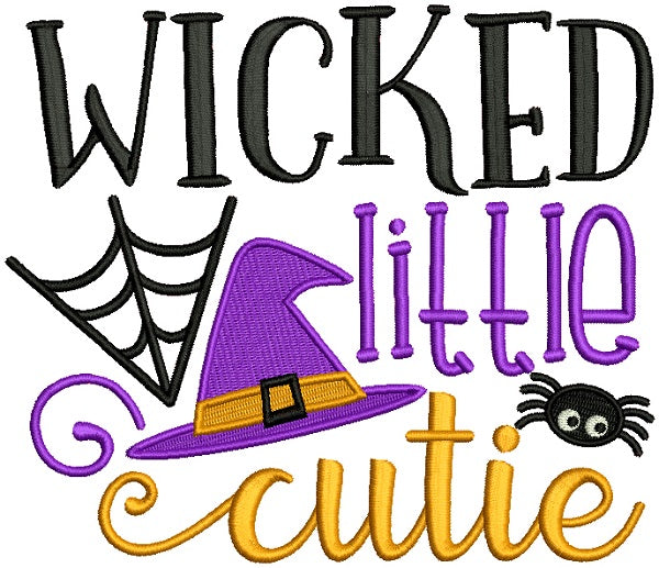 Wicked Little Cutie Witch Hat Halloween Filled Machine Embroidery Design Digitized Pattern775